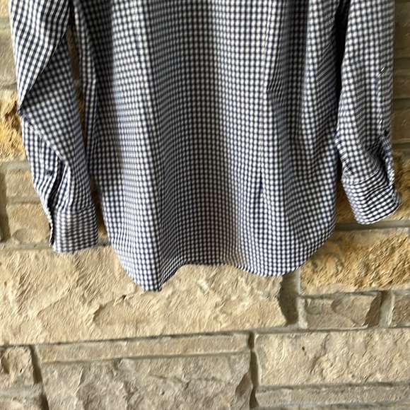 Kirkland Blue Gray and White Gingham Button Down Shirt size Large 16-16.5 32/33 - Picture 11 of 15